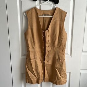 Laura Ashley Linen Button Down Vest Tunic